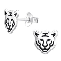 Sterling Silver Tiger Head Ear Stud Earrings ES102