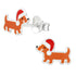 Sterling Silver Christmas Dachshund Ear Stud Earrings ES41