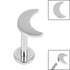 Titanium Internally Threaded Labrets 1.2mm - Titanium Crescent Moon