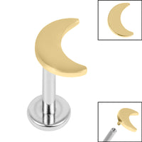 Titanium Internally Threaded Labrets 1.2mm - Titanium Crescent Moon