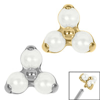 Titanium Claw Set Pearl trinity Top for Internal Thread shafts in 1.2mm