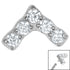 Titanium Claw Set Jewelled Chevron for Internal Thread shafts in 1.2mm