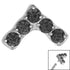Titanium Claw Set Jewelled Chevron for Internal Thread shafts in 1.2mm