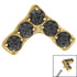 Titanium Claw Set Jewelled Chevron for Internal Thread shafts in 1.2mm