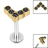 Titanium Internally Threaded Labrets 1.2mm - Titanium Claw Set Jewelled Chevron