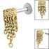 Titanium Internally Threaded Labrets 1.2mm - Steel Hammered Waterfall Chain