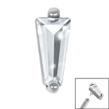 Steel Claw Set CZ Tapered Baguette for Internal Thread shafts in 1.2mm