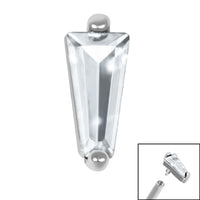 Steel Claw Set CZ Tapered Baguette for Internal Thread shafts in 1.2mm
