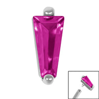 Steel Claw Set CZ Tapered Baguette for Internal Thread shafts in 1.2mm