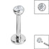 Titanium Internally Threaded Labrets 1.2mm - Titanium Jewelled Half Ball