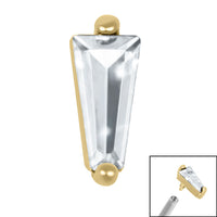 Steel Claw Set CZ Tapered Baguette for Internal Thread shafts in 1.2mm