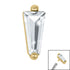 Steel Claw Set CZ Tapered Baguette for Internal Thread shafts in 1.2mm