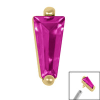 Steel Claw Set CZ Tapered Baguette for Internal Thread shafts in 1.2mm