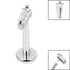 Titanium Internally Threaded Labrets 1.2mm - Steel Claw Set CZ Tapered Baguette