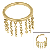 Titanium Fringe Chain Orbit  Hinged Clicker Ring