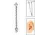 Steel Piercing Connection Chain with Drop Gem for Internal Thread shafts in 1.2mm