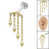 Titanium Internally Threaded Labrets 1.2mm - Steel 4 Cone Cascade Chain