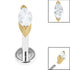 Titanium Internally Threaded Labrets 1.2mm - Steel Single Marquise Jewel