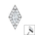 Titanium Jewelled Diamond Shaped Halo Top for Internal Thread shafts in 1.2mm