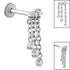 Titanium Internally Threaded Labrets 1.2mm - Steel 6 Jewel Cascade Chain