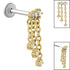 Titanium Internally Threaded Labrets 1.2mm - Steel 6 Jewel Cascade Chain