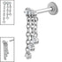 Titanium Internally Threaded Labrets 1.2mm - Steel 6 Jewel Cascade Chain