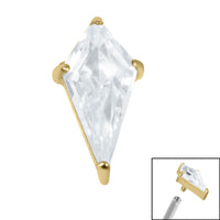 Titanium Claw Set Jewelled Kite Shape for Internal Thread shafts in 1.2mm