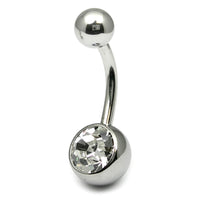 Steel Jewelled Belly Bar - 10mm