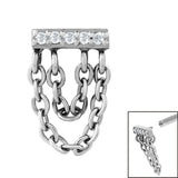 Steel 5 Jewelled Double Loop Chain Drop for Internal Thread shafts in 1.2mm