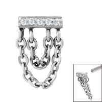 Steel 5 Jewelled Double Loop Chain Drop for Internal Thread shafts in 1.2mm
