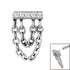 Steel 5 Jewelled Double Loop Chain Drop for Internal Thread shafts in 1.2mm