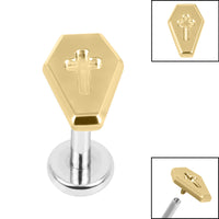 Titanium Internally Threaded Labrets 1.2mm - Titanium Coffin