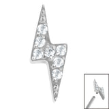 Titanium Claw Set Jewelled Lightning Bolt for Internal Thread shafts in 1.2mm