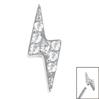 Titanium Claw Set Jewelled Lightning Bolt for Internal Thread shafts in 1.2mm