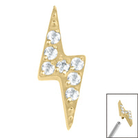 Titanium Claw Set Jewelled Lightning Bolt for Internal Thread shafts in 1.2mm