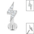 Titanium Internally Threaded Labrets 1.2mm - Titanium Jewelled Lightning Bolt
