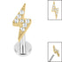 Titanium Internally Threaded Labrets 1.2mm - Titanium Jewelled Lightning Bolt