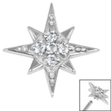 Steel Jewelled Large 8 point Star for Internal Thread shafts in 1.2mm