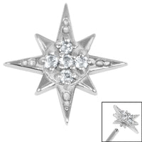 Steel Jewelled Large 8 point Star for Internal Thread shafts in 1.2mm