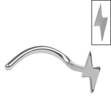 Steel Lightning Bolt Nose Stud