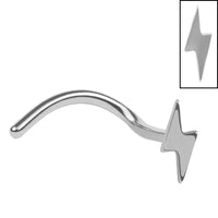 Steel Lightning Bolt Nose Stud