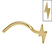 Steel Lightning Bolt Nose Stud