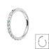 Titanium 1.2mm Pave Set Jewelled Edge Hinged Clicker Ring