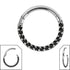 Titanium Pave Set Jewelled Eternity Hinged Clicker Ring