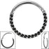 Titanium Pave Set Jewelled Eternity Hinged Clicker Ring