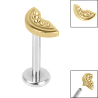 Titanium Internally Threaded Labrets 1.2mm - Titanium Watermelon