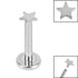 Titanium Internally Threaded Labrets 1.2mm - Titanium Star