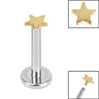 Titanium Internally Threaded Labrets 1.2mm - Titanium Star