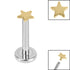 Titanium Internally Threaded Labrets 1.2mm - Titanium Star