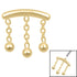 Titanium 3 Ball Chain Drop for Internal Thread shafts in 1.2mm